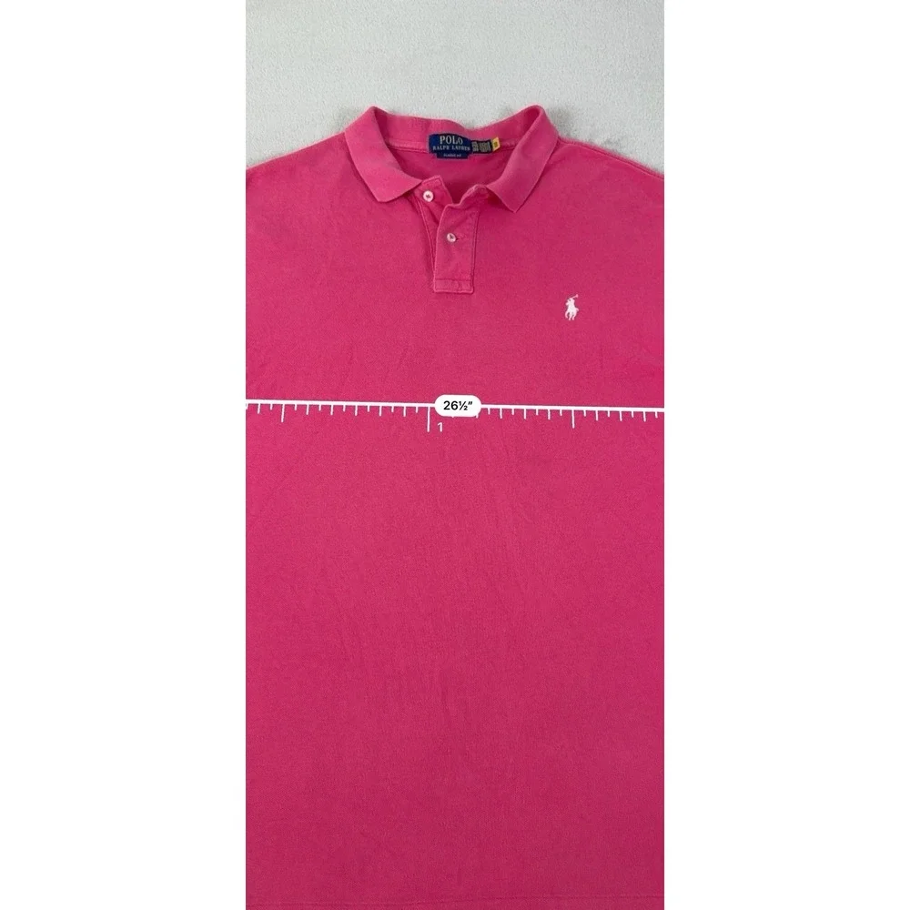 Polo Ralph Lauren Classic Fit Mesh Polo Shirt Hot Pink Men's XXL